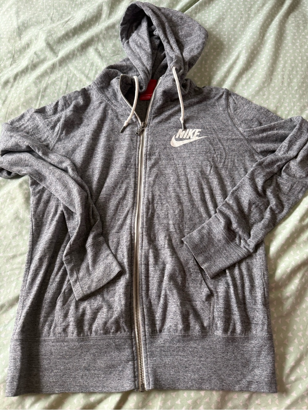 Nike Women's Heather Gray Zip-Up Hoodie Jacket